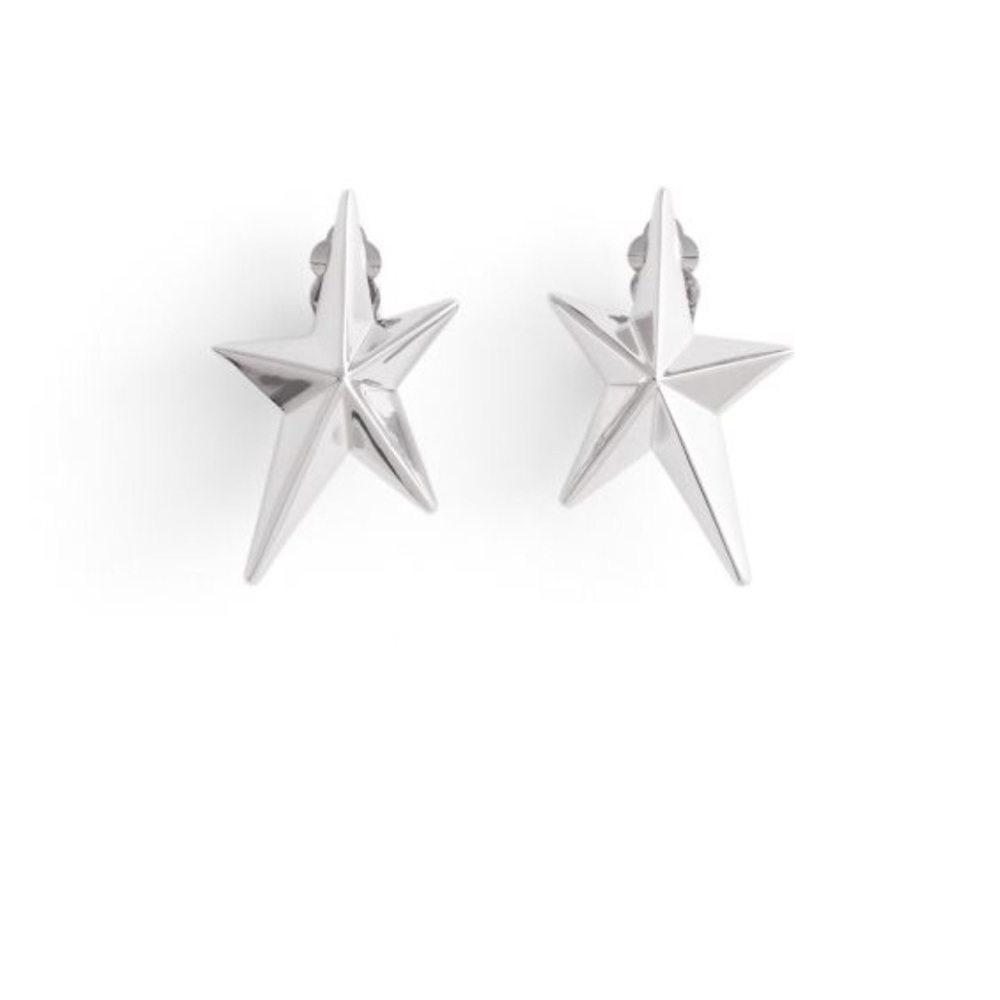 Star-shaped Clip Earrings
Silver-colored